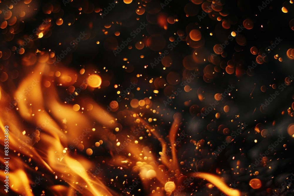 Fire on Black Background Fire on Black Background