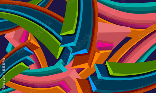 Abstract colorful geometric isometric background. multi shape rectangle.