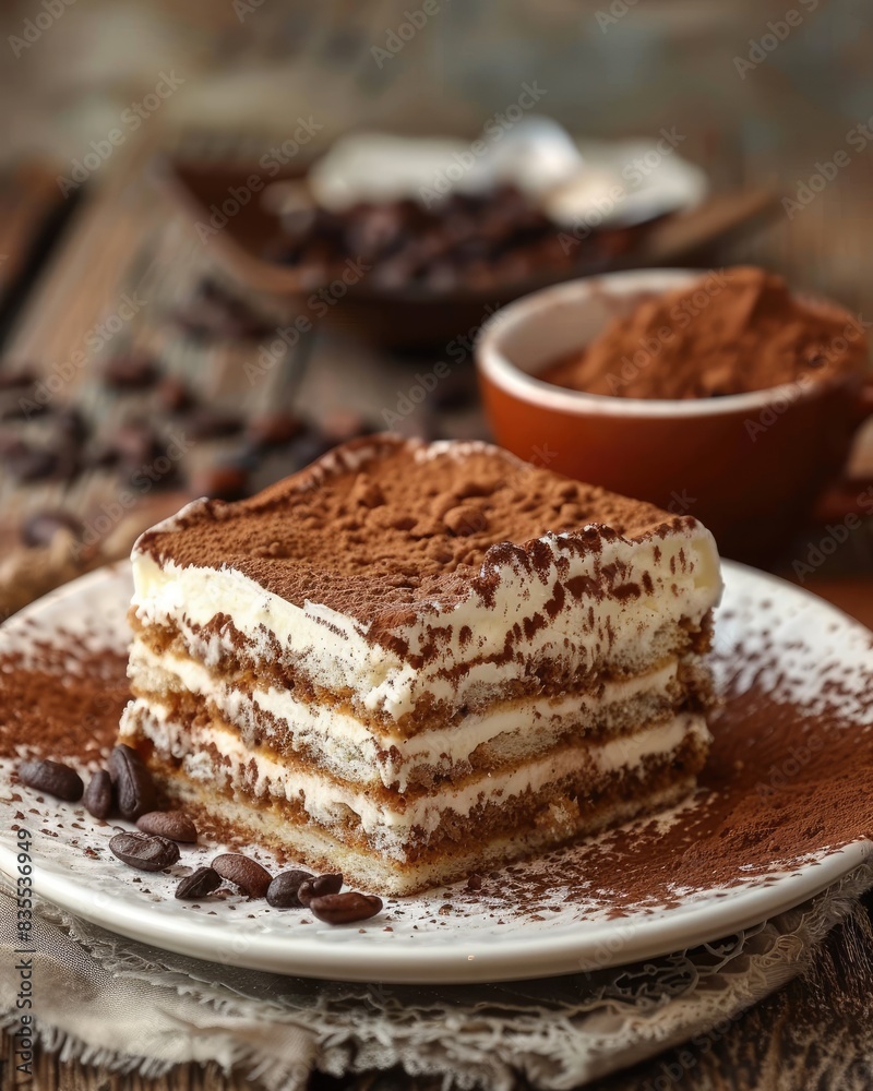 Tiramisu with cocoa dusting Tiramisu with cocoa dusting
