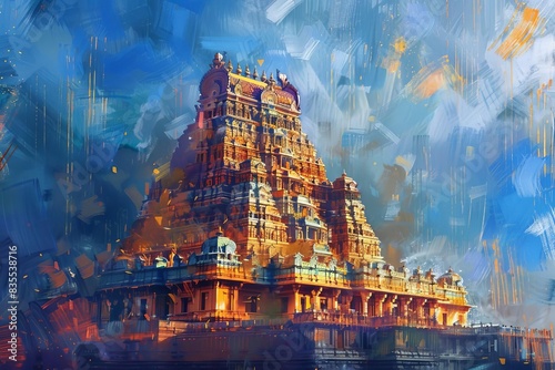 majestic sri ranganathaswamy temple in trichy india digital painting photo