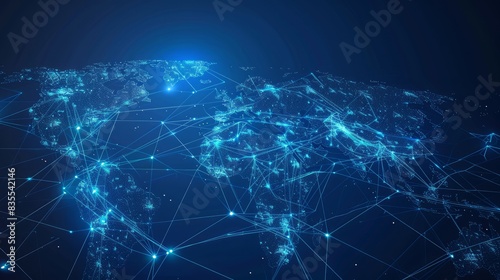 Digital map of world  concept of global network and connectivity  generative AI.