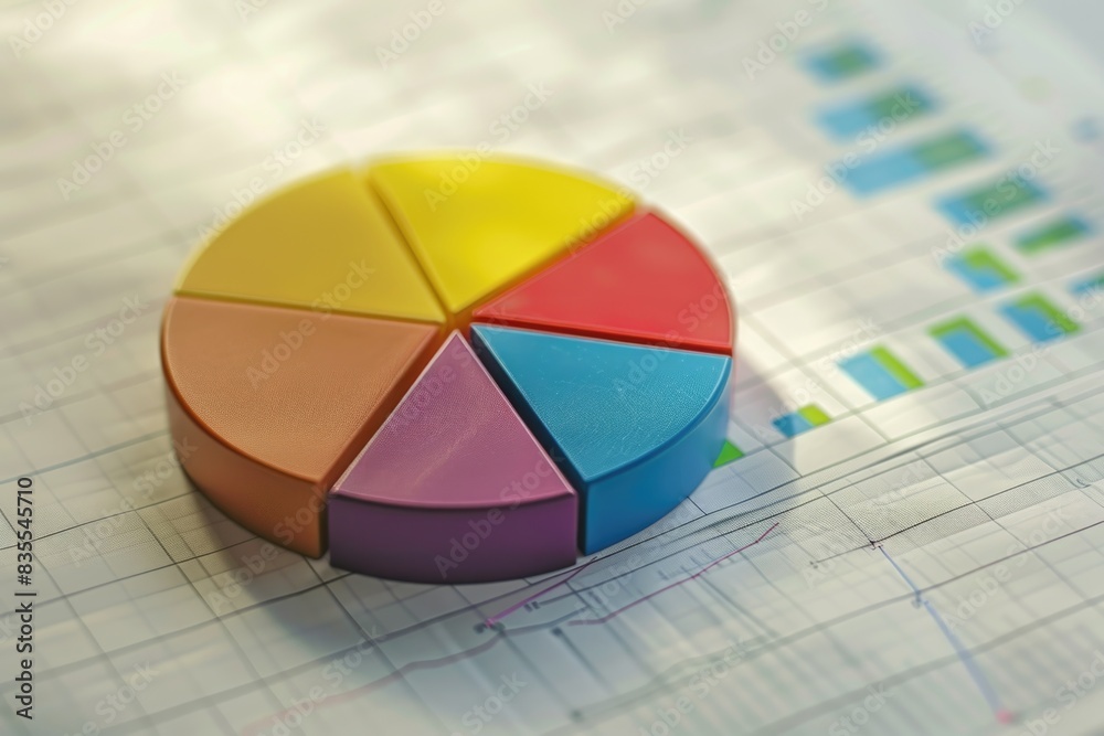 Fototapeta premium Pie Chart on Table