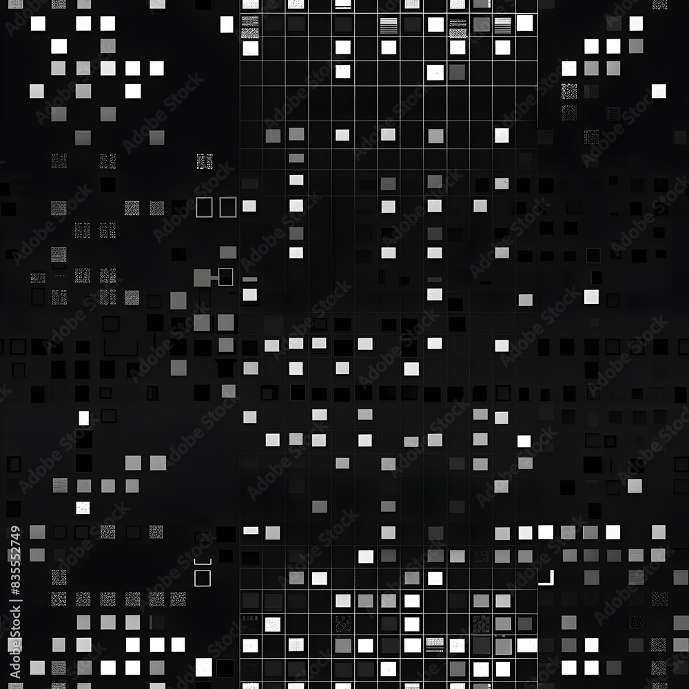 Abstract digital data technology square black and grey pattern pixel background with copy space. Modern futuristic trendy gradient pixel design. Abstract digital data technology square black and grey pattern pixel background with copy space. Modern futuristic trendy gradient pixel design.