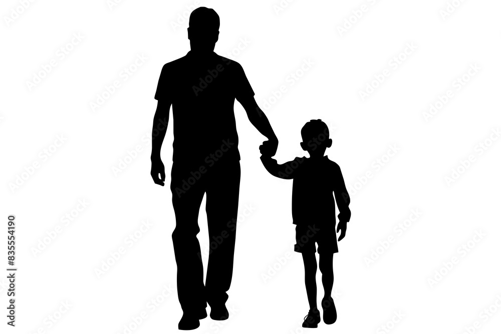 Father's Day silhouette vector illustration Father's Day silhouette vector illustration
