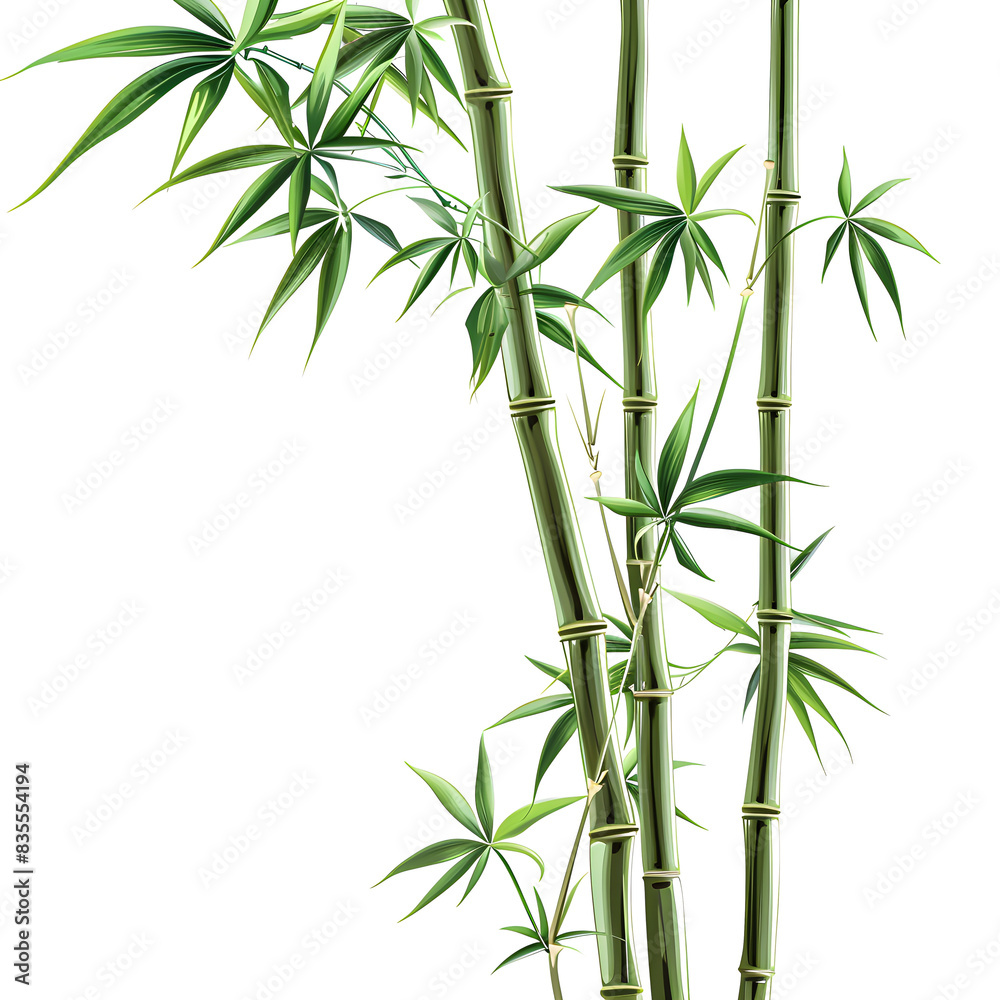 Vector illustration of a bamboo tree on a white background. Suitable for crafting and digital design projects.[A-0003]