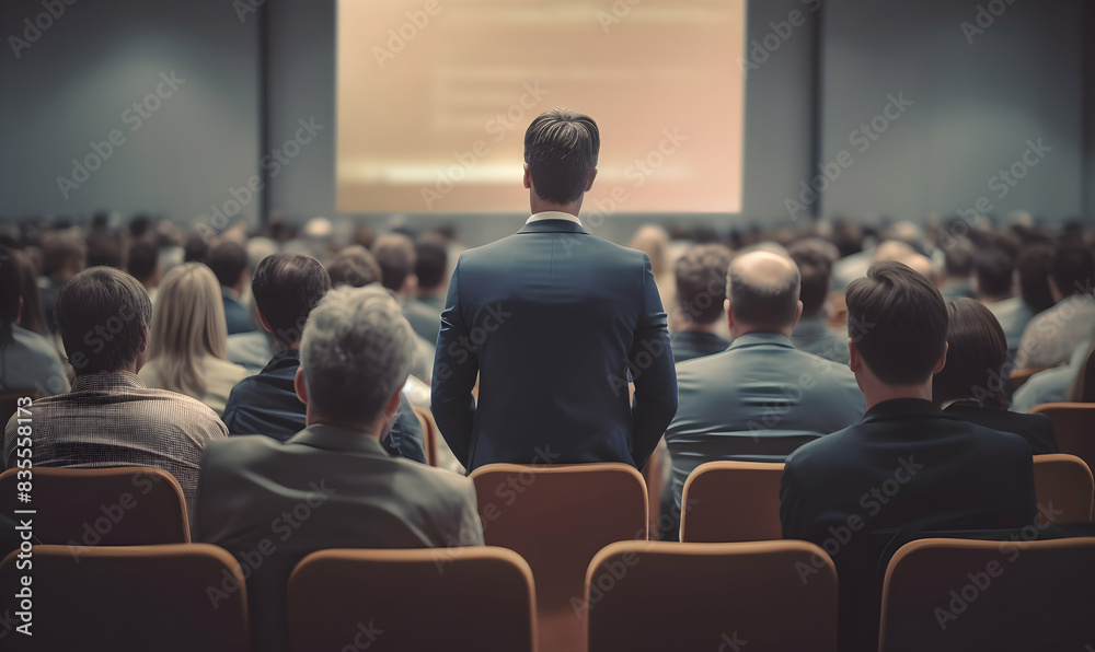 Public speaker talking in front of audience, Successful businessman holds business conference for the press, Speaker at Business Conference and Presentation Public speaker talking in front of audience, Successful businessman holds business conference for the press, Speaker at Business Conference and Presentation