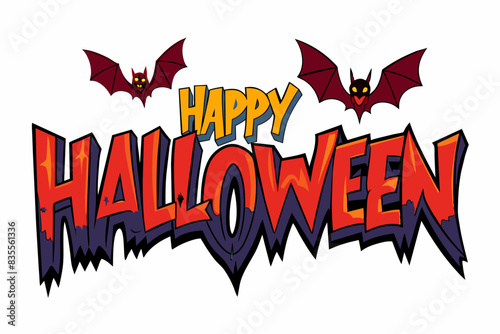 produce happy Halloween with a vampire text effect vector illustration © Jutish