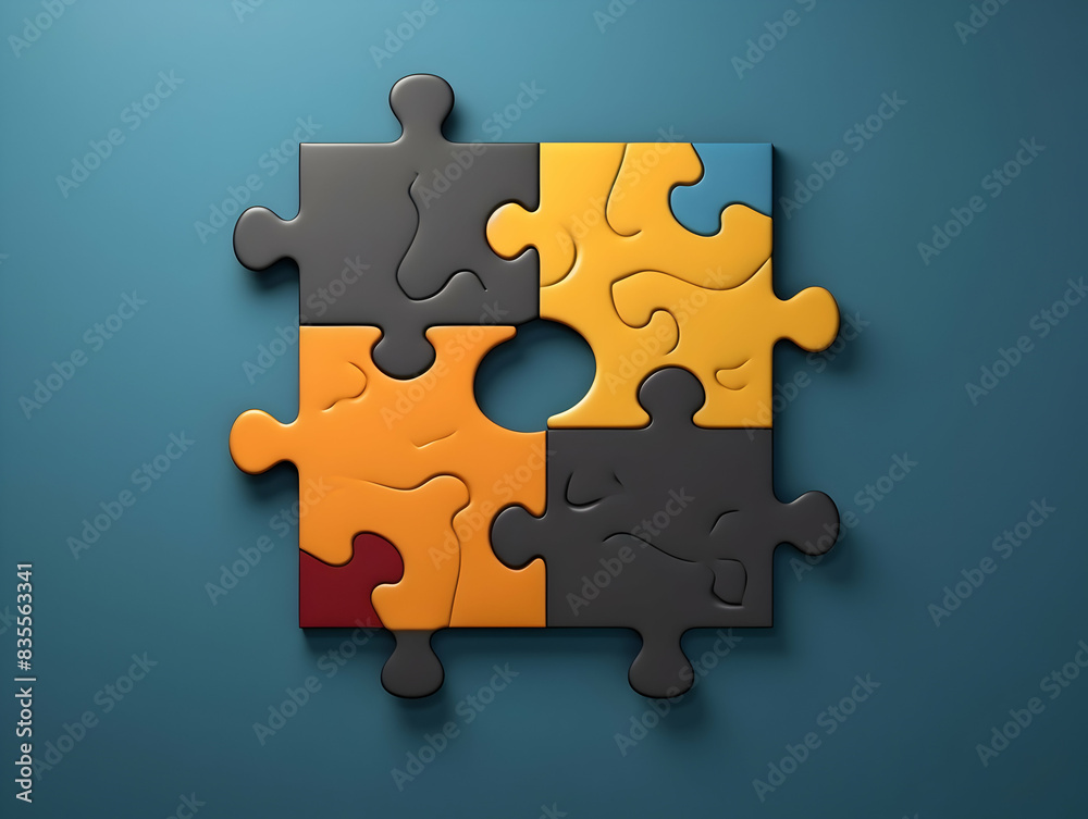 Business puzzle, Colorful 3D Business Puzzle, Business people joining puzzle together, teamwork and unity in business concept Business puzzle, Colorful 3D Business Puzzle, Business people joining puzzle together, teamwork and unity in business concept