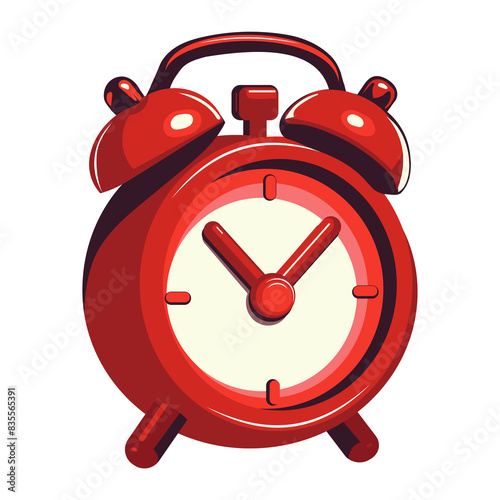 red alarm clock isolated