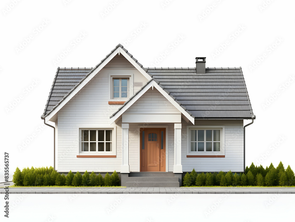 A model of 3d real estate house building, Conceptual flat and building on urban area, real estate housing concept A model of 3d real estate house building, Conceptual flat and building on urban area, real estate housing concept