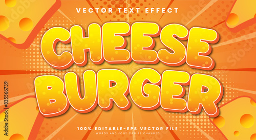 Cheese Burger editable text effect Template with cheese theme style