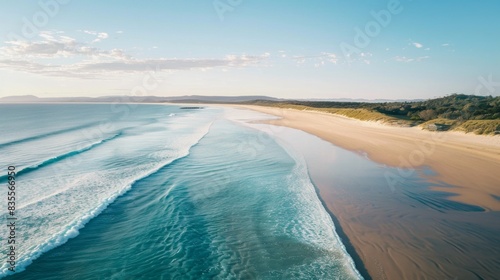 Aerial view of a serene Australian island beach wallpaper background
