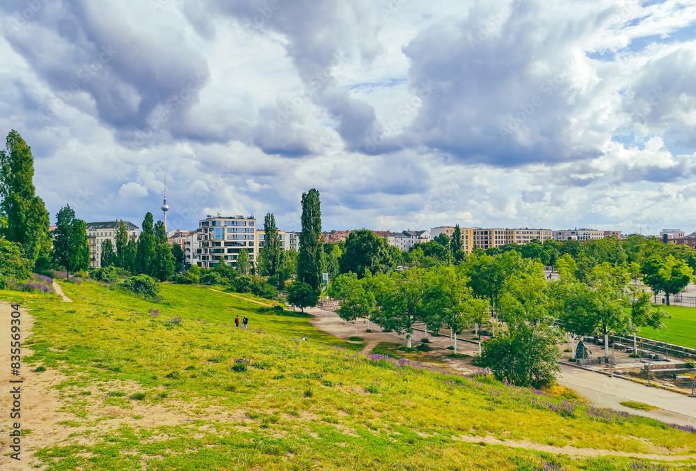 Picturesque spring view of Mauerpark in Berlin, Germany. Situated in