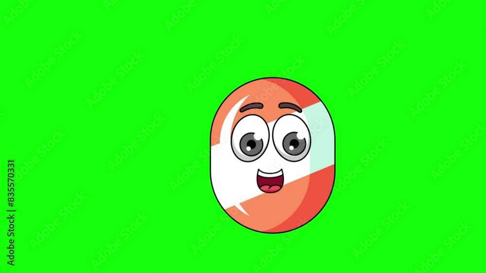 candy cartoon animation holds a banner, emoji emoticon candy cartoon animation holds a banner, emoji emoticon