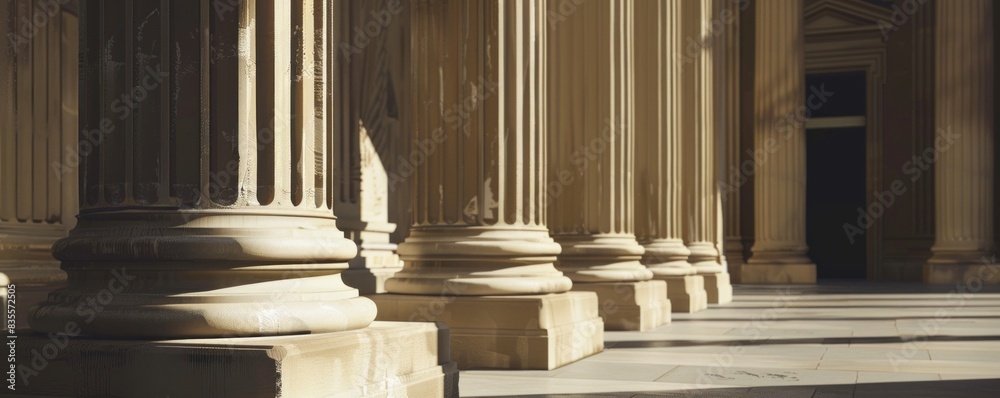 pillar with a large building