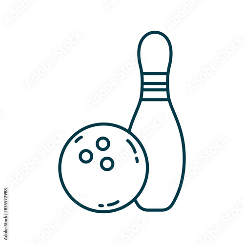 Bowling sport line icon