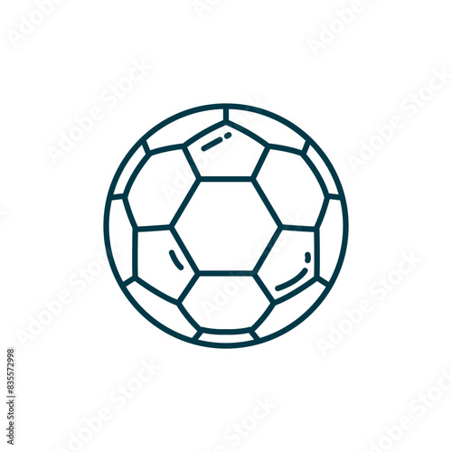 Football ball soccer sport line icon