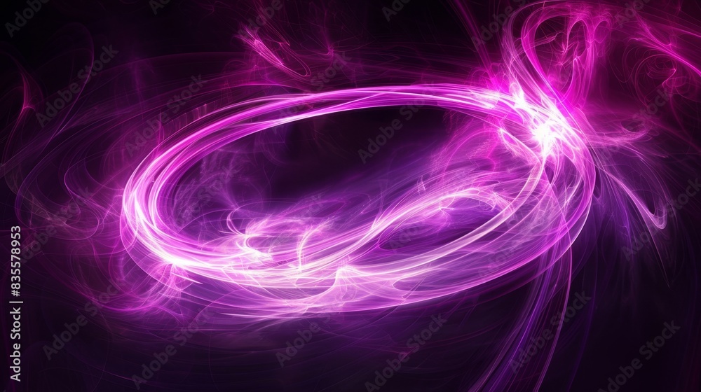 Abstract Neon Pink Light Swirls - Generative AI Abstract Neon Pink Light Swirls - Generative AI