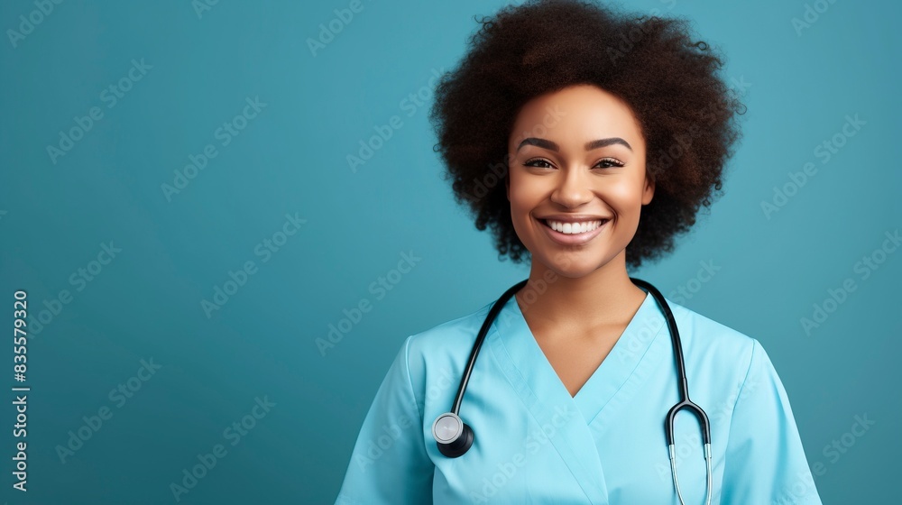 Young african american doctor woman over isolated background with a happy and cool smile on face. Lucky person, one Color background , copy space, generative ai
Young african american doctor woman over isolated background with a happy and cool smile on face. Lucky person, one Color background , copy space, generative ai