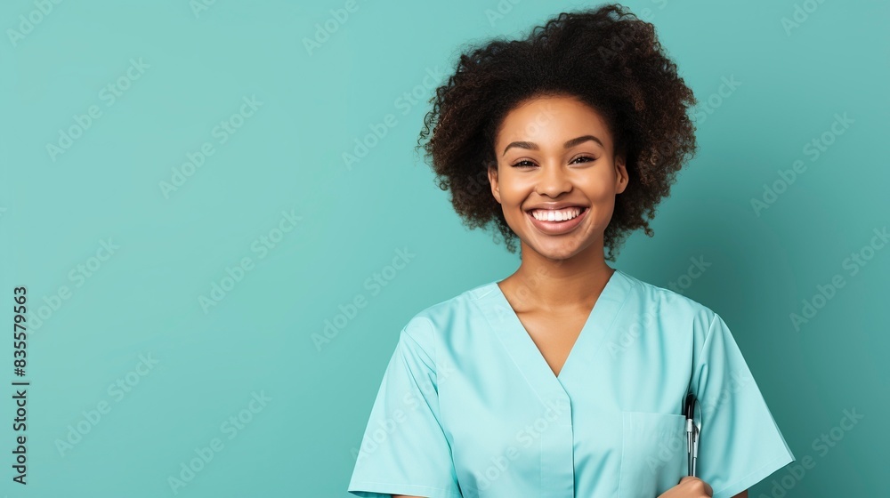 Young african american doctor woman over isolated background with a happy and cool smile on face. Lucky person, one Color background , copy space, generative ai
Young african american doctor woman over isolated background with a happy and cool smile on face. Lucky person, one Color background , copy space, generative ai