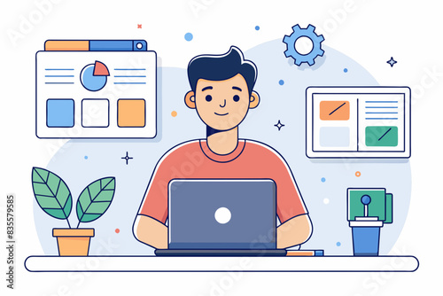 person working on laptop