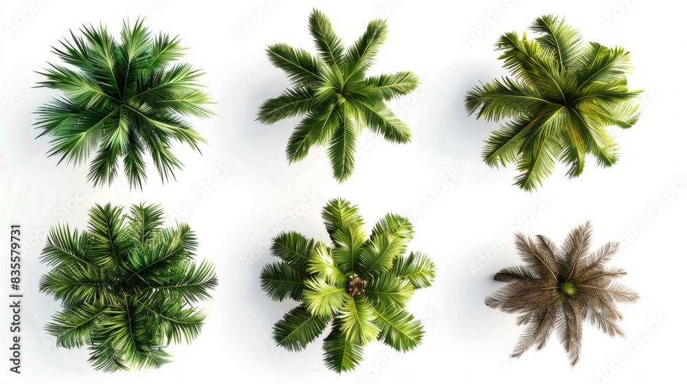 Top View of Various Palm Trees Generative AI Top View of Various Palm Trees Generative AI