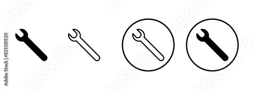 wrench icon vector isolated on white background. Wrench vector icon. Spanner symbol
