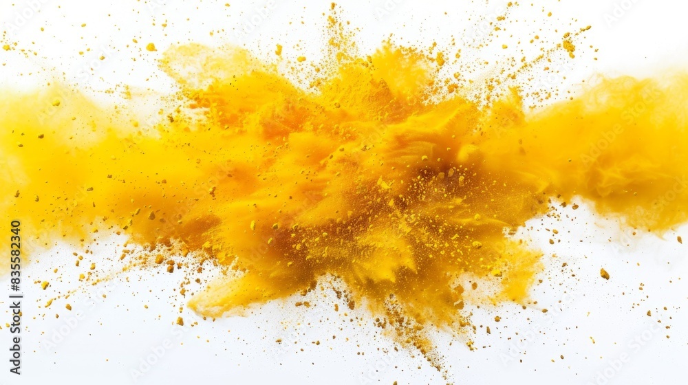 Vibrant Yellow Powder Explosion, Generative AI Vibrant Yellow Powder Explosion, Generative AI