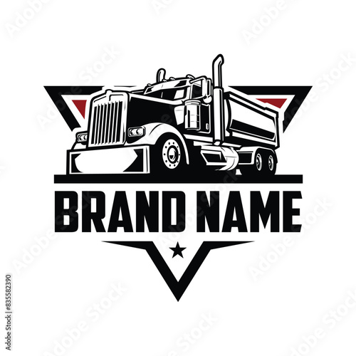 Trucking company badge emblem vector ready made logo template set isolated