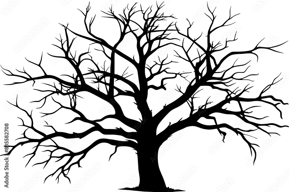 a dead tree silhouette vector illustration a dead tree silhouette vector illustration