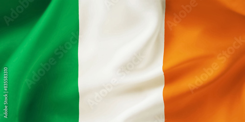 Schilderij op canvas Ireland waving flag background.3D illustration of Irish flag