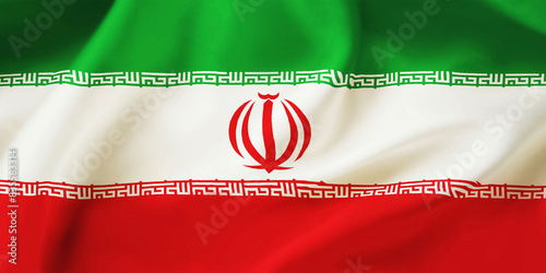 Fotografía Iran waving flag background.3D illustration of Iranian flag