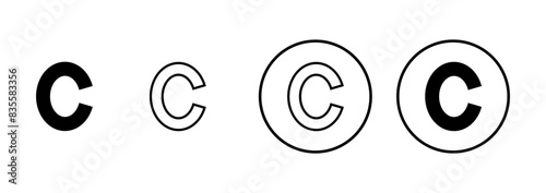 Copyright icon vector isolated on white background. copyright symbols