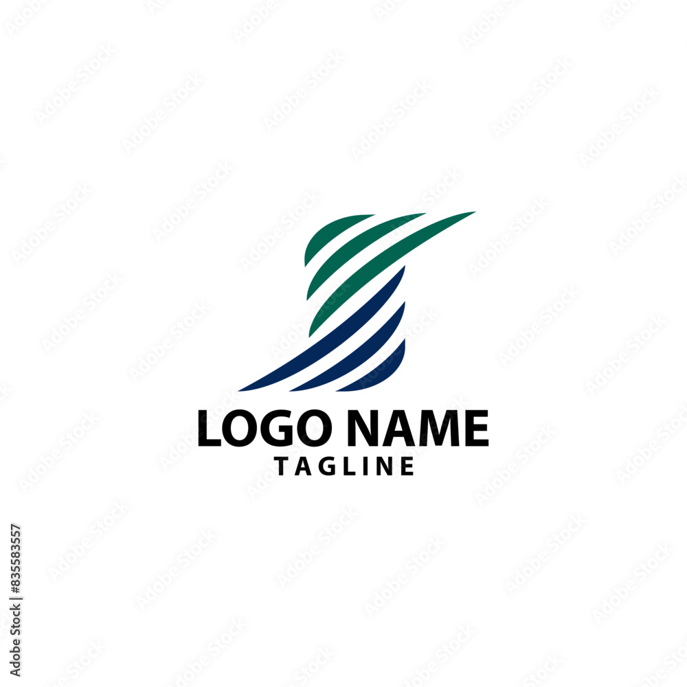 abstract spiral letter S vector logo design