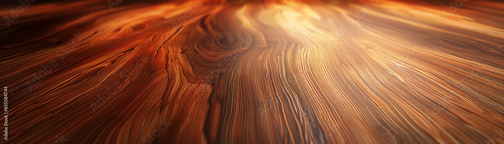 A detailed CG 3D render of a polished wooden table surface, smooth and glossy finish, intricate woodgrain pattern visible, ambient lighting enhancing the natural hues and tones A detailed CG 3D render of a polished wooden table surface, smooth and glossy finish, intricate woodgrain pattern visible, ambient lighting enhancing the natural hues and tones