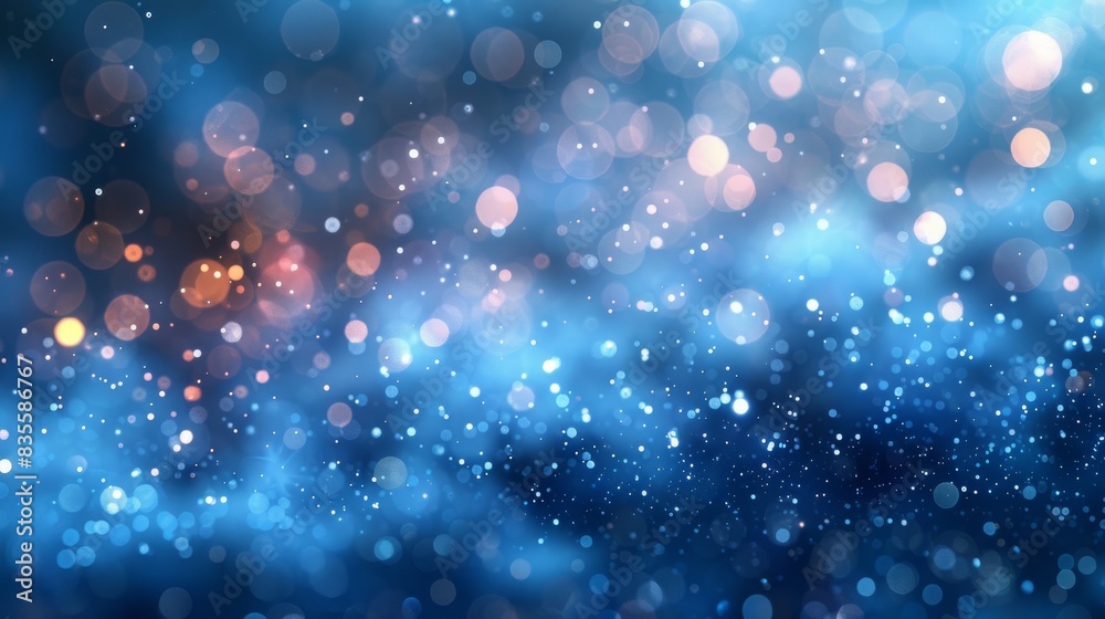 Fototapeta premium Abstract bokeh lights on a blue background