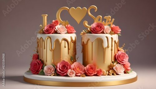 Colorful cakes with the shape of the word above 