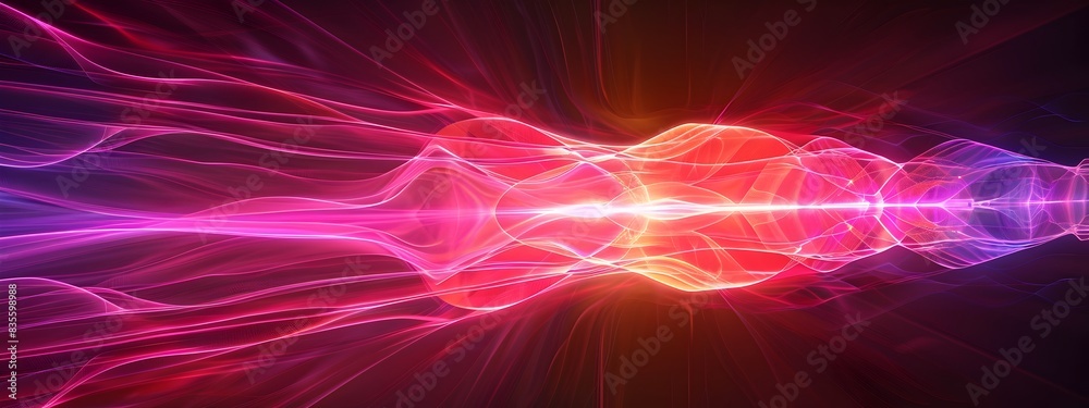 Obraz premium High Frequency Laser Light Waves Visualization in