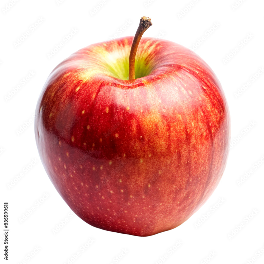 Red apple isolated on transparent background - Generative AI Red apple isolated on transparent background - Generative AI