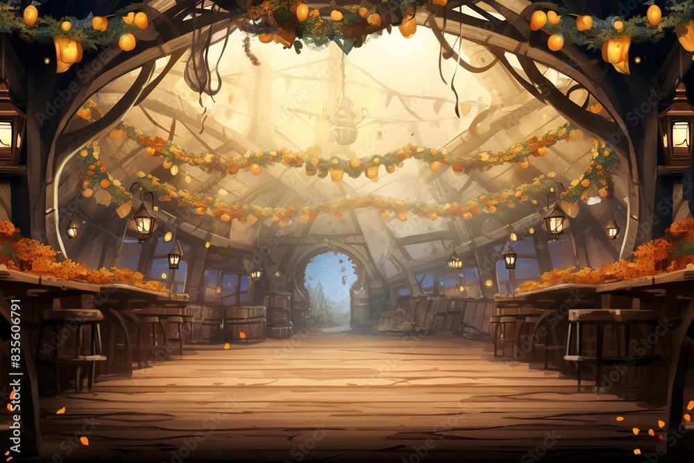 Obraz premium glass of beer on wooden background, generative ai