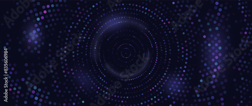 abstract blue neon matrix particles, binary code futuristic vector design for science, ai, data, web3, hi tech background
