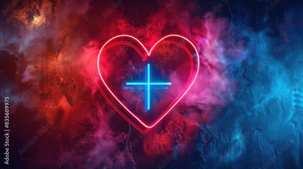 Medical cross inside a heart symbol Elements for designing purposes Medical cross inside a heart symbol Elements for designing purposes