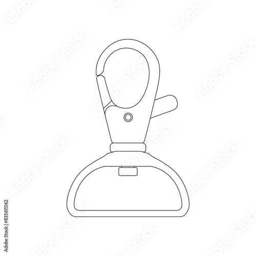 Hand drawn kids drawing cartoon Vector illustration snap hook icon Isolated on White