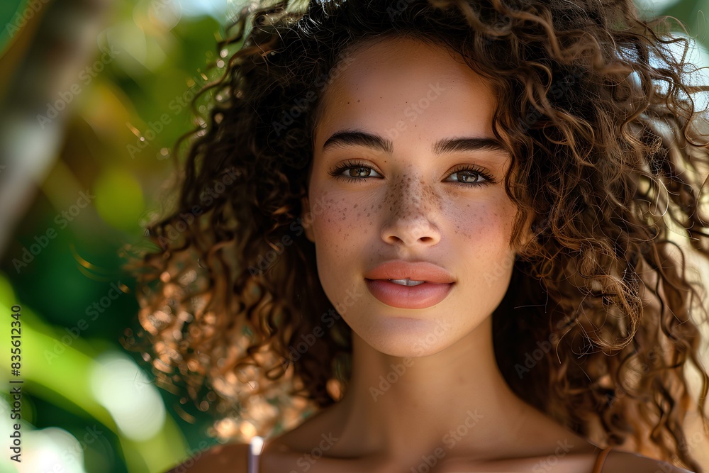A close up of a woman with freckles on her face A close up of a woman with freckles on her face