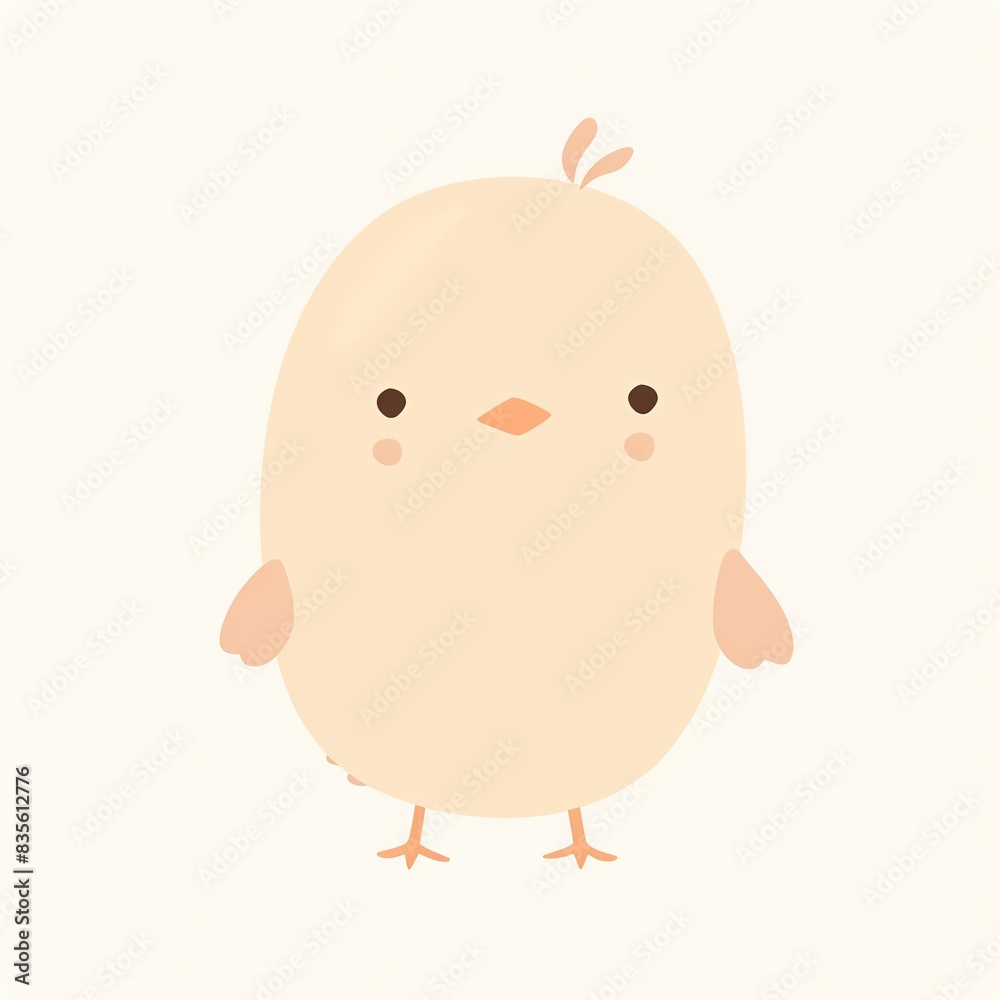 Cute cartoon chick with big eyes and a small beak Cute cartoon chick with big eyes and a small beak