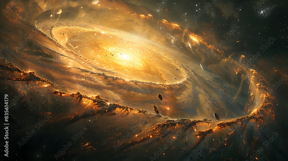 artistic representation of the Oort Cloud a vast shell of icy objects surrounding the Solar System artistic representation of the Oort Cloud a vast shell of icy objects surrounding the Solar System