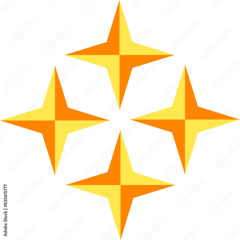Obraz premium Four stars with four points