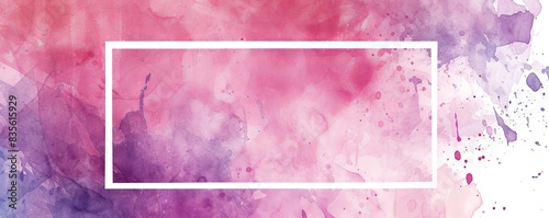 Abstract watercolor splash background with pink and purple hues