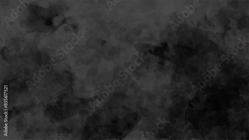 Abstract black watercolor background painting, dark black abstract stormy waves and spray in painted texture with soft blurred white fog or haze. White Seamless Tie Dye .Dark Drawn Brushstroke .Gray T
