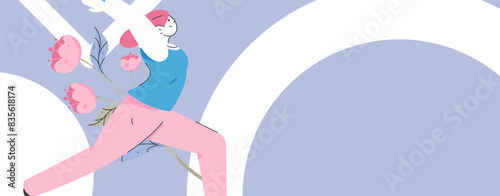 Practicing yoga, physical and mental health, flat vector character concept, operation hand drawn illustration
